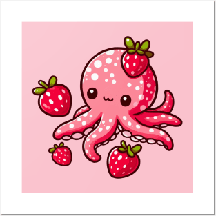 cute octo-berry pink Posters and Art